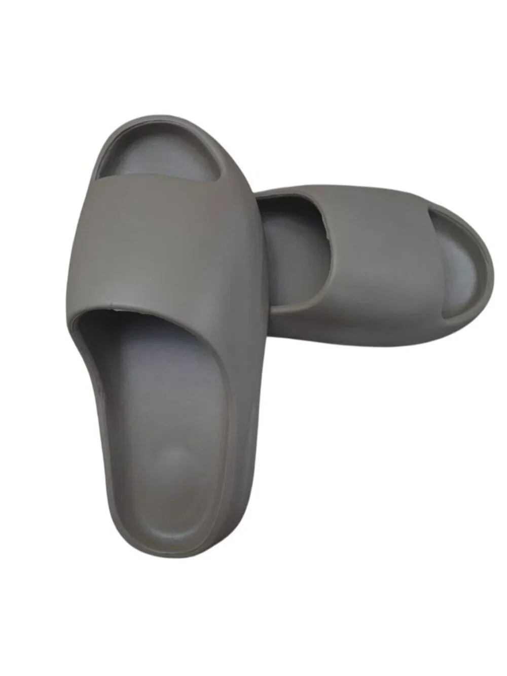 Foam Slides Gray Unisex Open Toe Slip On Sandals Lightweight Comfort Shoes.